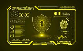 Modern HUD Technology Screen Background with lock vector