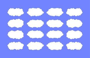 white cloud icon set vector