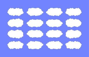 white cloud icon set vector