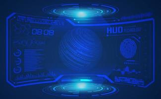 Modern HUD Technology Screen Background with blue globe vector