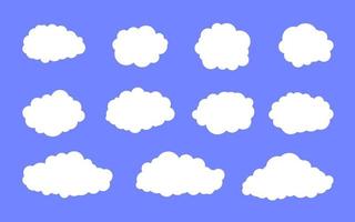 white cloud icon set vector