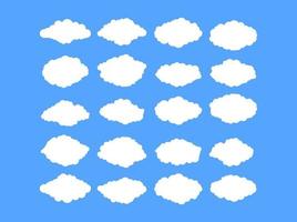 white cloud icon set vector