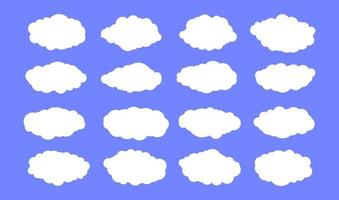 white cloud icon set vector