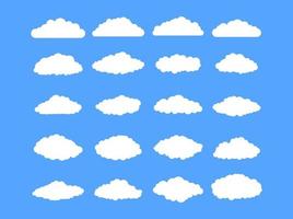 white cloud icon set vector