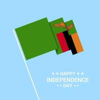 Zambia Independence day typographic design with flag vector