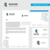 Artificial intelligence Business Letterhead Envelope and visiting Card Design vector template