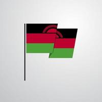 Malawi waving Flag design vector