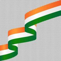 cinta ondulada brillante con el color de la bandera nacional de la india vector