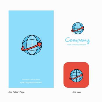Globe Company Logo App Icon and Splash Page Design Creative Business App Design Elements vector
