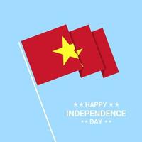 diseño tipográfico del día de la independencia de vietnam con vector de bandera