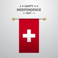 Switzerland Independence day hanging flag background vector