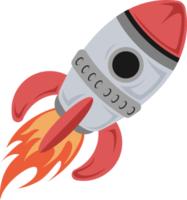 lançamento de foguete com ícone de ilustração de chama png