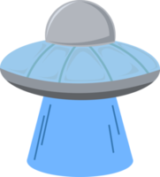 ilustração de ufo azul flutuando com luz emitindo para baixo png