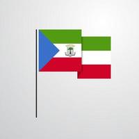 Equatorial Guinea waving Flag design vector