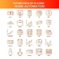 Orange Futuro 25 Home Automation Icon Set vector