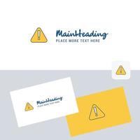 Caution vector logotype with business card template Elegant corporate identity Vector