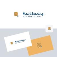 Locked cupboard vector logotype with business card template Elegant corporate identity Vector