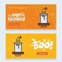 diseño de invitación de feliz halloween con vector de vela