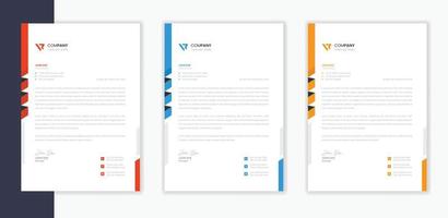 Professional Modern Corporate letterhead template bundle,   business letterhead A4 layout vector stationery design