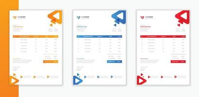 Professional Modern Corporate Invoice template bundle,   business invoice A4 layout vector stationery design