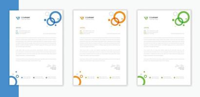 Professional Modern Corporate letterhead template bundle,   business letterhead A4 layout vector stationery design