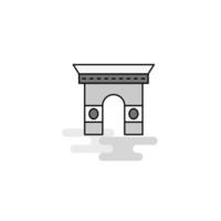 Gate Web Icon Flat Line Filled Gray Icon Vector