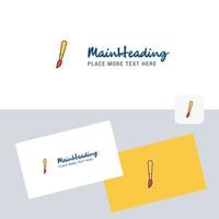 Paint brush vector logotype with business card template Elegant corporate identity Vector