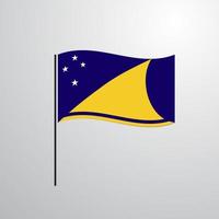 Tokelau waving Flag vector