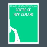 Centre of New Zealand monument landmark brochure Flat style and typography vector