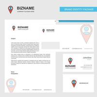 Map navigation Business Letterhead Envelope and visiting Card Design vector template