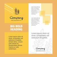 Wheat Company Brochure Title Page Design Company profile annual report presentations leaflet Vector Background