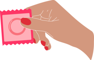 Hand holding a gasket,napkin.  All elements are isolated png