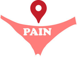 the illustration of a woman in underwear shows where the pain is located. menstrual pain It's normal to be a woman. Women's health png