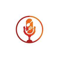 Podcast food logo icon designs vector. Food Podcast for sign, mascot or other. vector