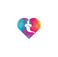 Genie heart shape concept Logo Design. Magic Fantasy genie concept logo. vector