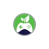 Game and leaf logo design template. Gaming and leaf logo design template. vector