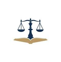 Law education logo design. Vector Libra and open book logo combination.