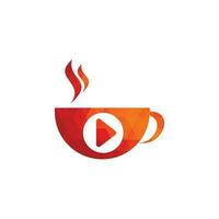 plantilla de diseño de logotipo de medios de café. diseño de logotipo de café y juego. vector