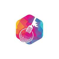 Golf and fork logo design template. Golf restaurant logo design vector creative illustration