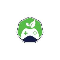 Game and leaf logo design template. Gaming and leaf logo design template. vector