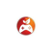 Game and leaf logo design template. Gaming and leaf logo design template. vector