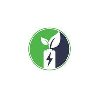 Battery leaves vector logo design. Battery and leaf icon natural energy symbol design element logo template