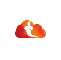 Genie cloud shape concept Logo Design. Magic Fantasy genie concept logo. vector