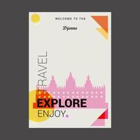 bienvenido a djenne mopti mali explore travel enjoy poster template vector