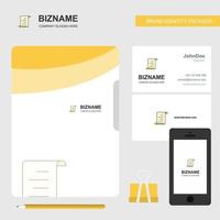 Document Business Logo File Cover Visiting Card and Mobile App Design Vector Illustration