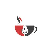 plantilla de diseño de logotipo de medios de café. diseño de logotipo de café y juego. vector