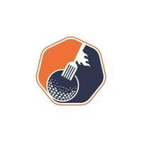 plantilla de diseño de logotipo de golf y tenedor. ilustración creativa de vector de diseño de logotipo de restaurante de golf