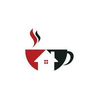 diseño de logo de café y casa. plantilla de diseño de logotipo de cafetería. vector