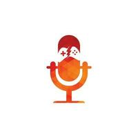 plantilla de diseño de logotipo de gamepad y podcast. icono de logotipo de juego y podcast vector