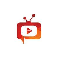 Creative chat TV logo design. Talk Show Logo Design. vector